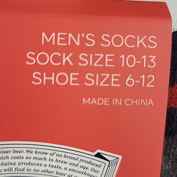 NEW 5 PAIR BUDWEISER MEN'S SOCKS shoe 6-12 sock 10-13 size NWT - Picture 6 of 7